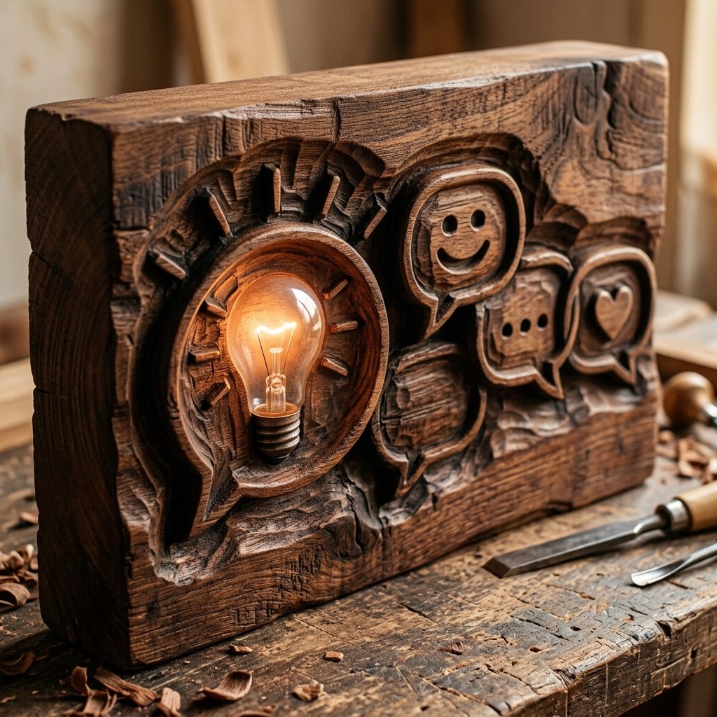 Idea esculpida en madera